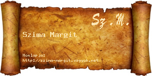 Szima Margit névjegykártya
